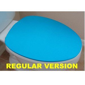 Spandex Fabric Lid Cover toilet SEAT Round & Elongated HandMade USA - Light Blue